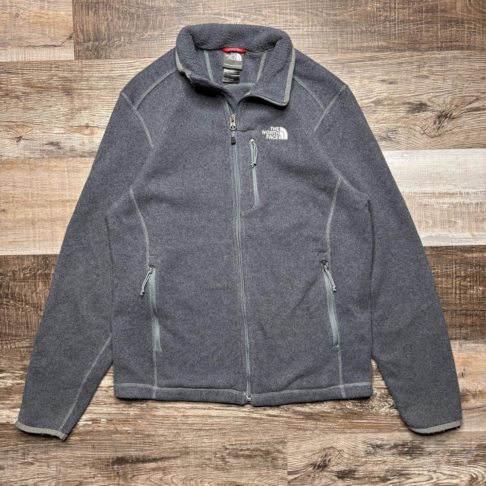The North Face Jacket Adult Mens Small Gray Outdoors Hiking Logo Casual Sweater
